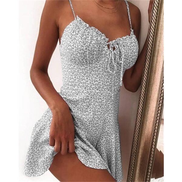Casual Dress Sundress Floral Dress Mini Dress Sleeveless Floral Lace Strap Hot Vacation Dress Pink Gray